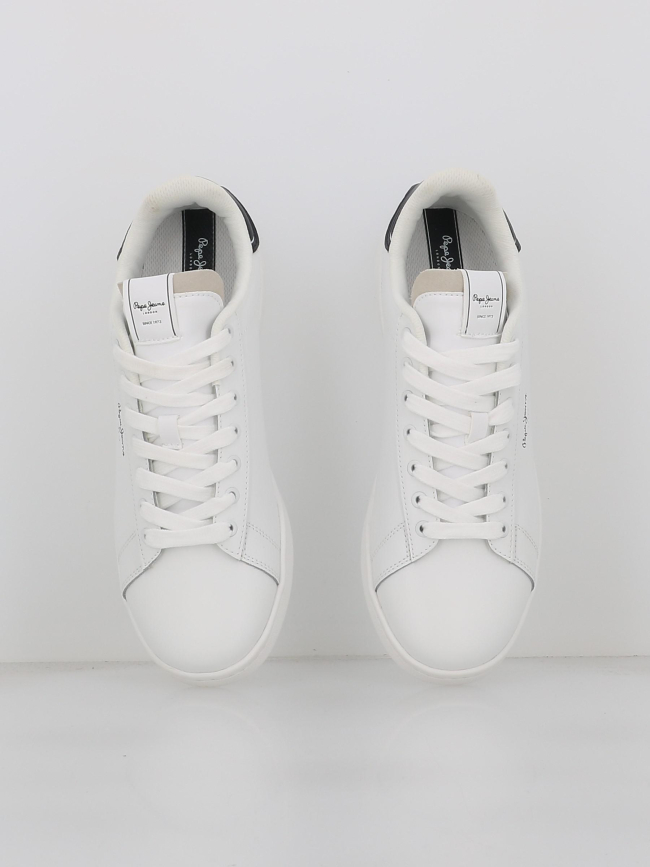 Baskets player basic en cuir blanc homme - Pepe Jeans