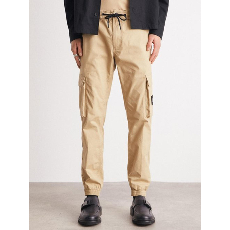 Pantalon cargo skinny whashed beige homme - Calvin Klein Jeans