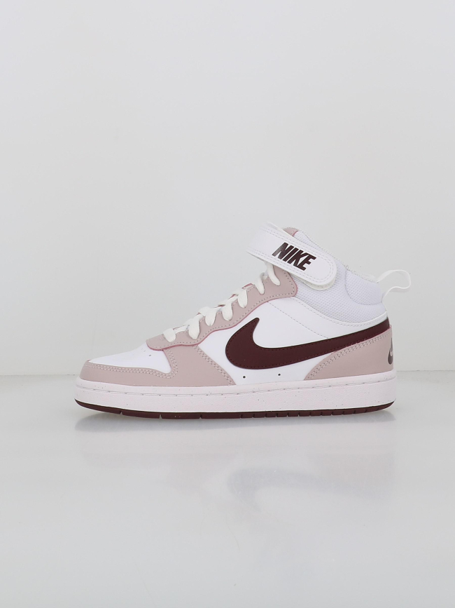 Baskets montantes court borough blanc violet enfant Nike wimod