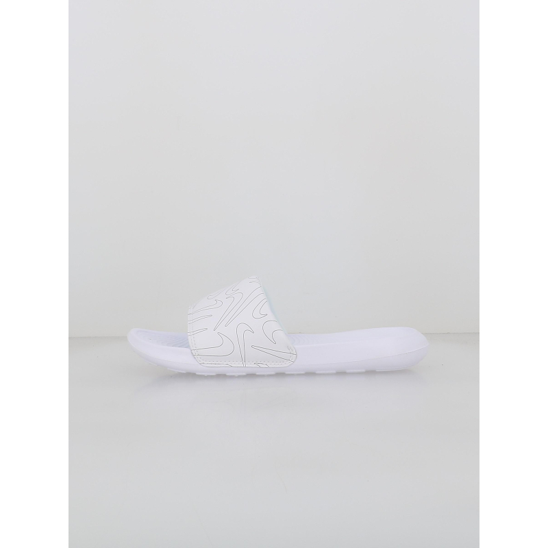 Claquettes victori one slide print swoosh blanc femme - Nike