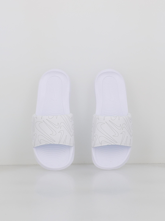 Claquettes victori one slide print swoosh blanc femme - Nike