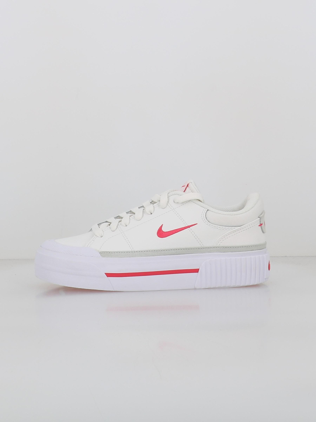 Baskets plateformes court legacy lift blanc rose femme Nike wimod