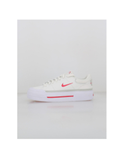 Baskets plateformes court legacy lift blanc rose femme - Nike