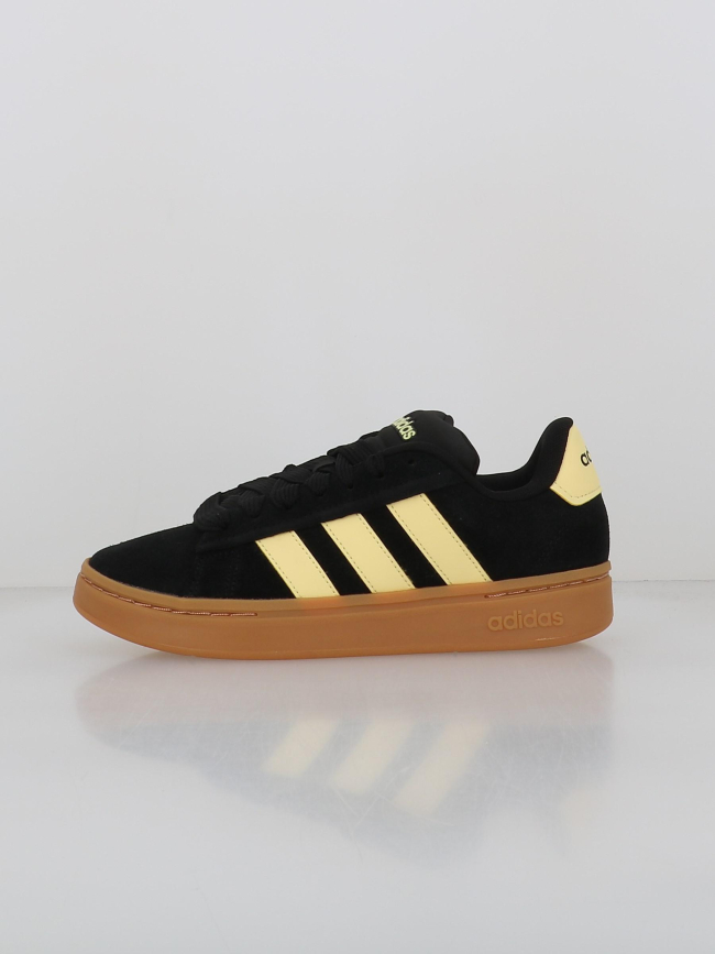 Baskets grand court alpha noir jaune femme Adidas wimod