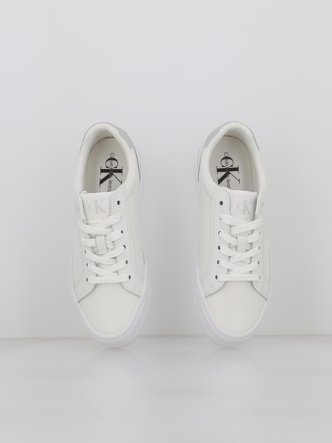 Baskets compensées bold vulc blanc argent femme - Calvin Klein Jeans