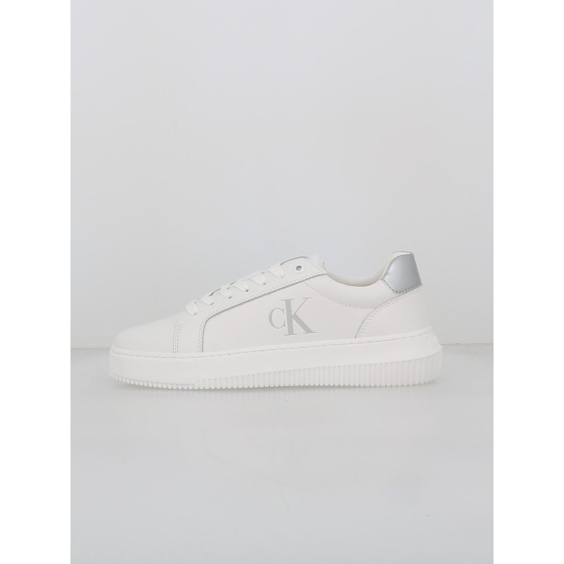 Baskets chunky cupsole blanc argent femme - Calvin Klein Jeans