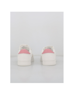 Baskets en cuir court blanc rose femme - Tommy Jeans