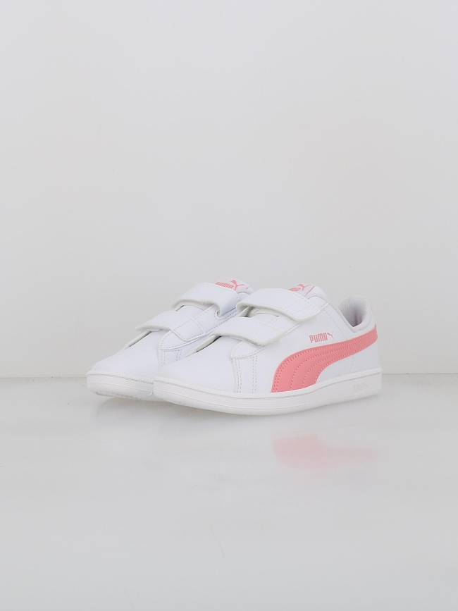 Baskets à scratch up blanc rose fille - Puma