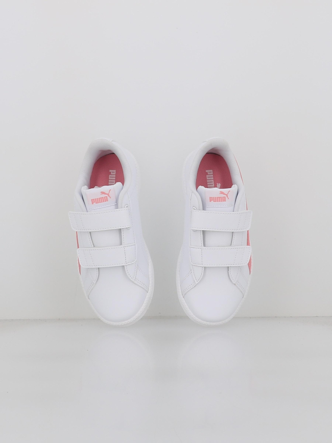 Baskets à scratch up blanc rose fille - Puma