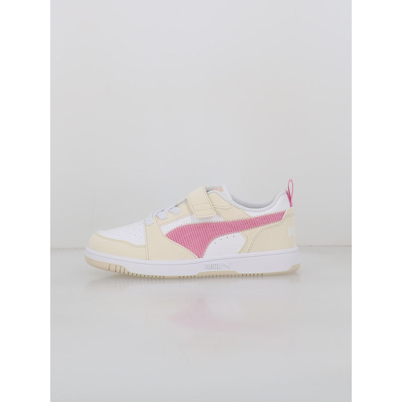 Baskets à scratch rebound ps blanc beige rose fille - Puma