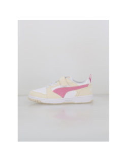 Baskets à scratch rebound ps blanc beige rose fille - Puma