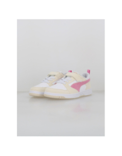 Baskets à scratch rebound ps blanc beige rose fille - Puma