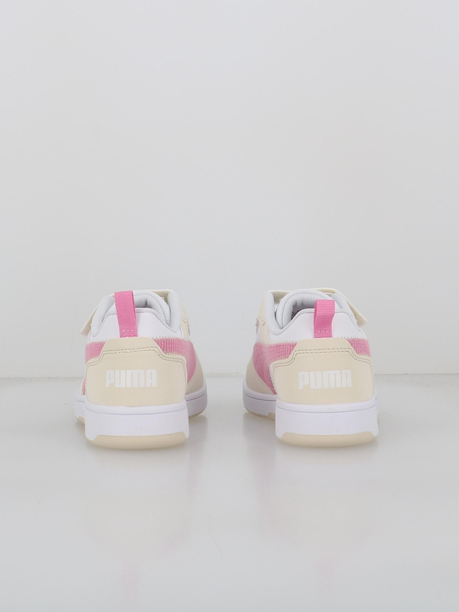 Baskets à scratch rebound ps blanc beige rose fille - Puma