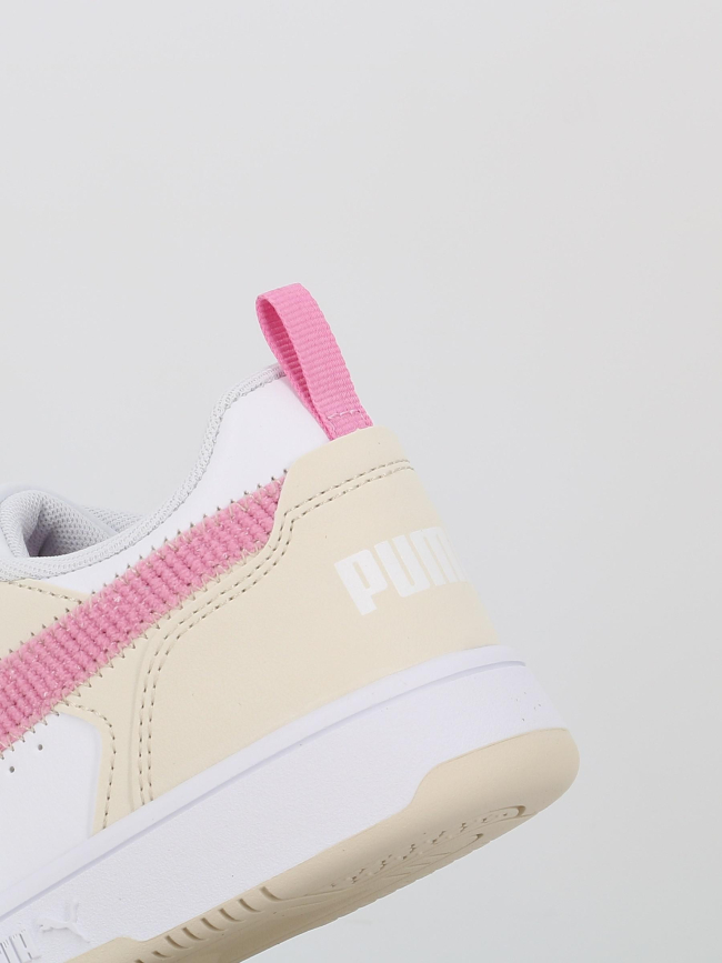 Baskets à scratch rebound ps blanc beige rose fille - Puma