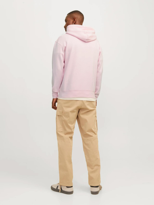 Sweat à capuche jorvesterbro rose homme - Jack & Jones