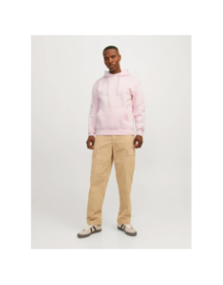 Sweat à capuche jorvesterbro rose homme - Jack & Jones