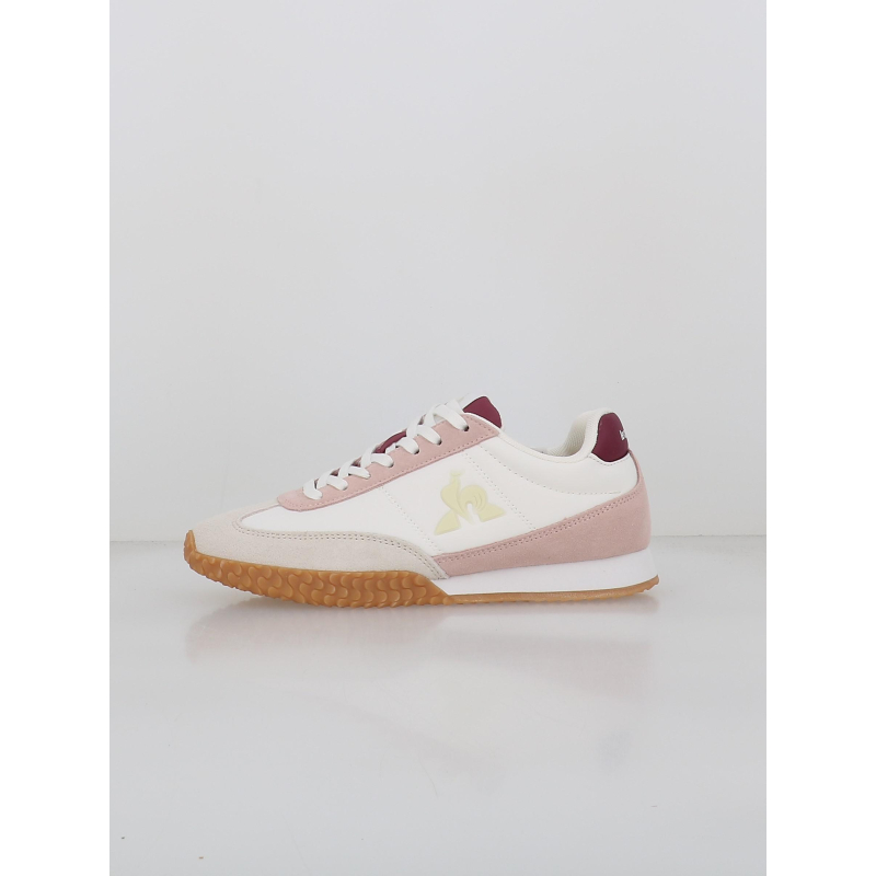 Baskets bi-matière veloce blanc rose femme - Le Coq Sportif