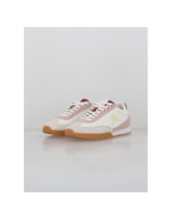 Baskets bi-matière veloce blanc rose femme - Le Coq Sportif