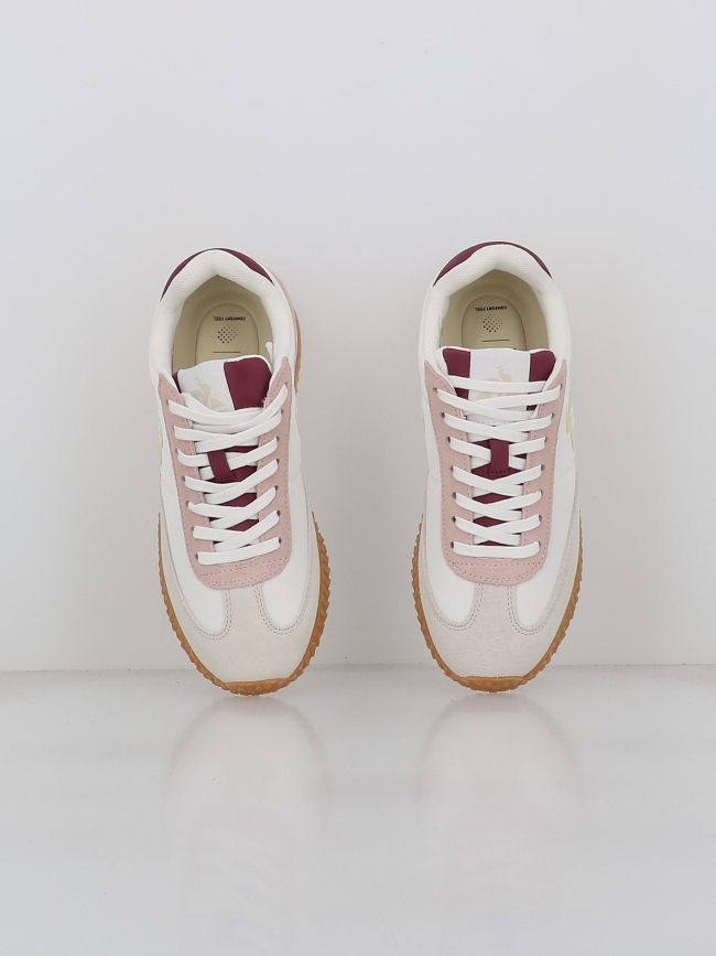 Baskets bi matiere veloce blanc rose femme Le Coq Sportif wimod