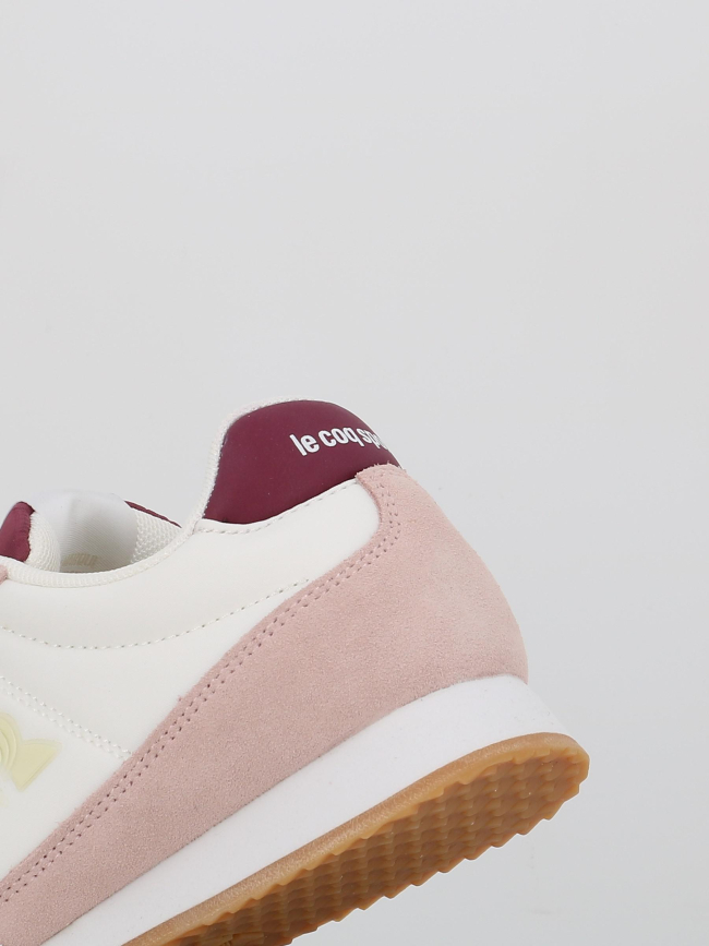 Baskets bi-matière veloce blanc rose femme - Le Coq Sportif