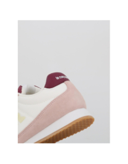 Baskets bi-matière veloce blanc rose femme - Le Coq Sportif