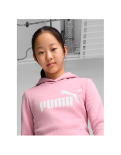 Sweat à capuche essential logo rose fille - Puma