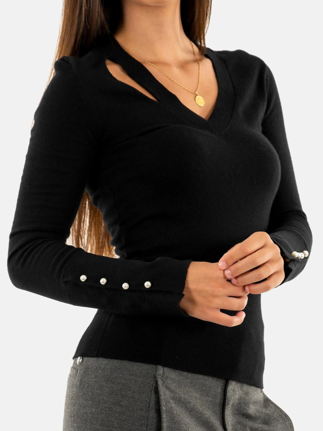 Pull en laine et cachemire noir femme - Salsa