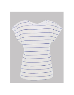 T-shirt rayé col v susi blanc bleu femme - Only