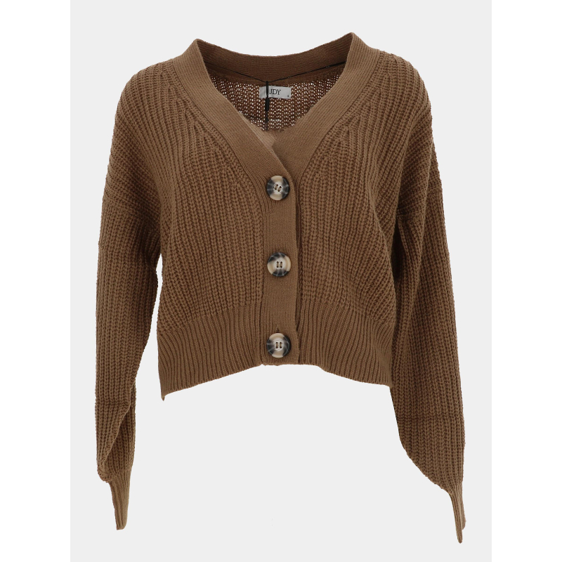 Gilet cardigan crop justy marron femme - JDY