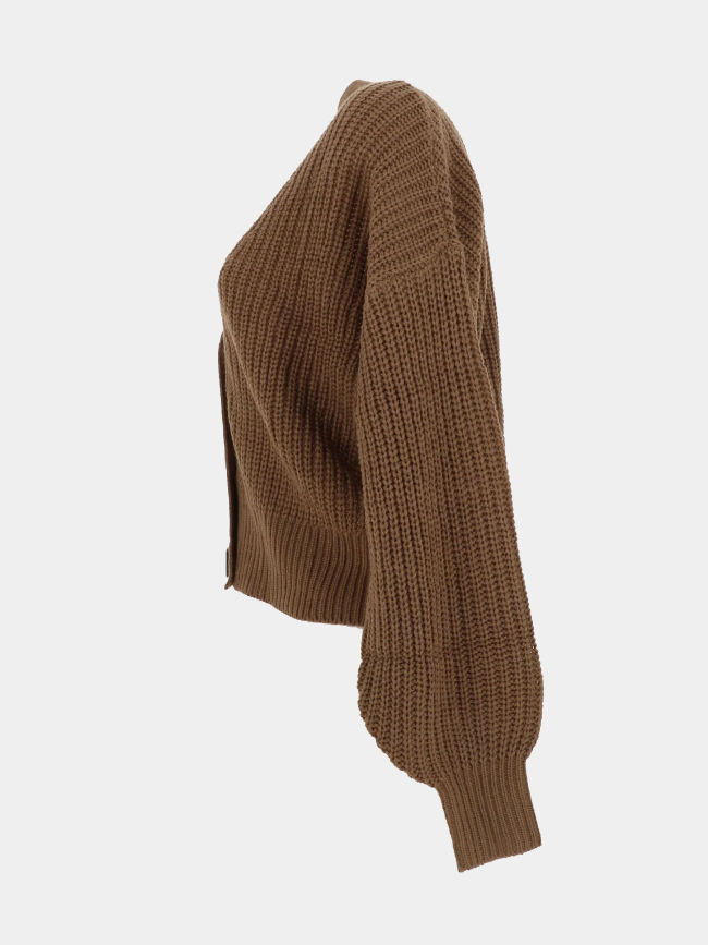 Gilet cardigan crop justy marron femme - Jacqueline De Yong