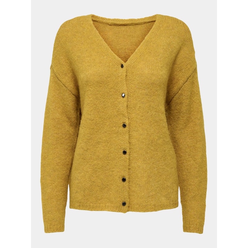 Gilet cardigan sipa reversible jaune femme - Only