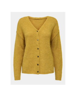 Gilet cardigan sipa reversible jaune femme - Only