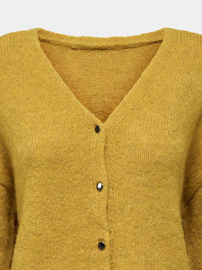 Gilet cardigan sipa reversible jaune femme - Only