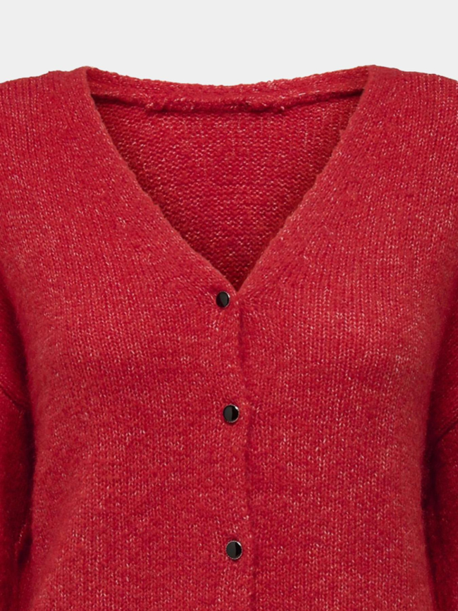 Gilet cardigan reversible sipa rouge femme - Only