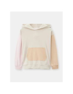 Sweat à capuche colorblock active rose beige fille - Guess