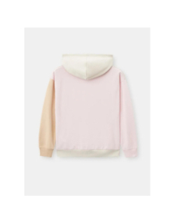 Sweat à capuche colorblock active rose beige fille - Guess