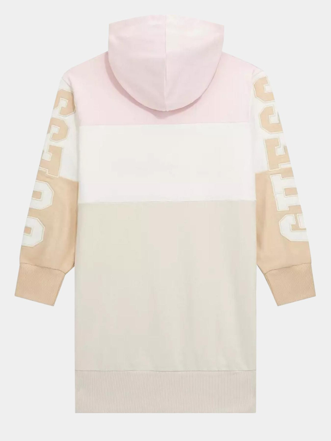 Robe sweat colorblock rose beige fille - Guess