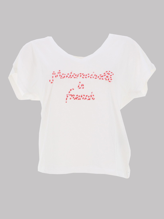 T-shirt col v winnie life message blanc femme - Only