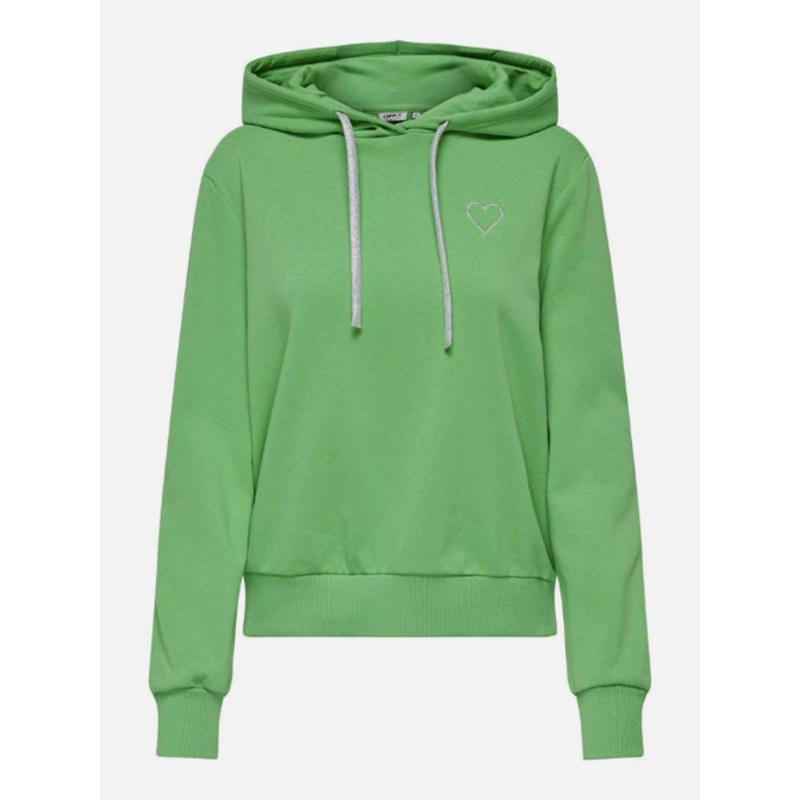 Sweat à capuche cœur noli vert femme - Only