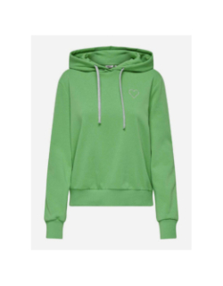 Sweat à capuche cœur noli vert femme - Only