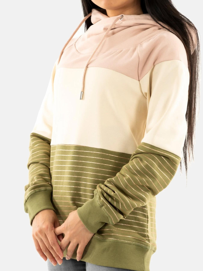 Sweat à capuche colorblock maddie vert rose femme - Only