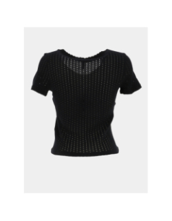 T-shirt ajouré carrie noir femme - Only