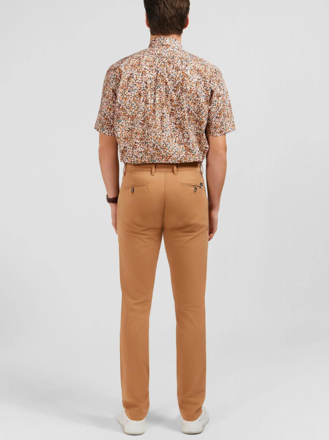 Pantalon chino slim amrron noisette homme - Eden Park