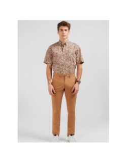 Pantalon chino slim amrron noisette homme - Eden Park