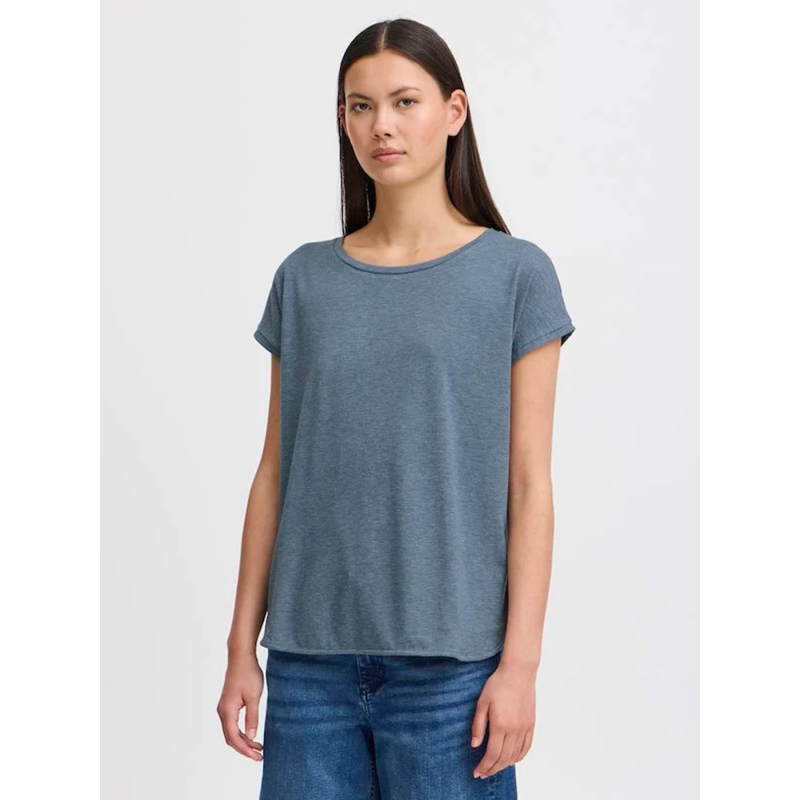 T-shirt pailleté rebel bleu gris femme - Ichi