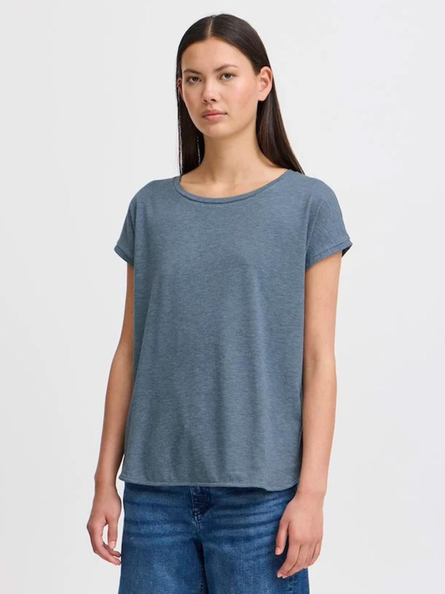 T-shirt pailleté rebel bleu gris femme - Ichi