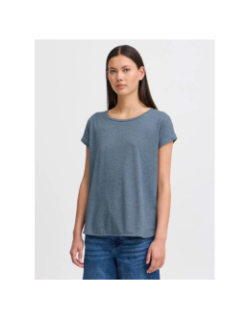 T-shirt pailleté rebel bleu gris femme - Ichi