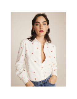 Chemise cœur brodé sanaz blanc femme - Ichi