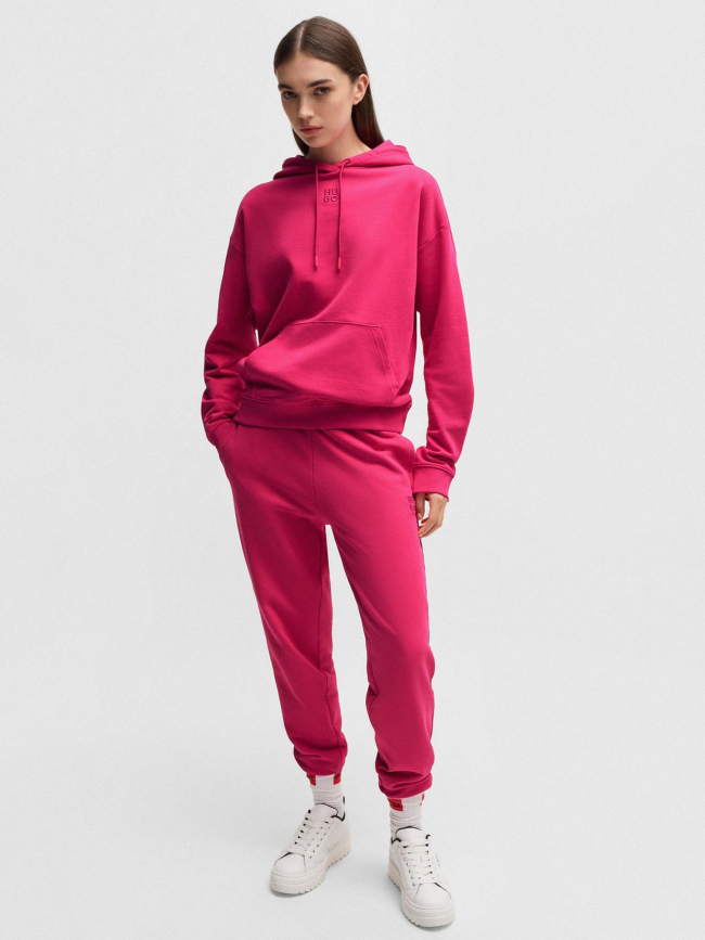 Sweat à capuche uni delfinia rose fuchsia femme - Hugo