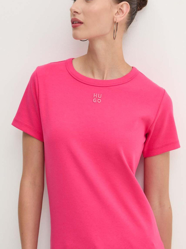 T-shirt uni deloris rose fuchsia femme - Hugo